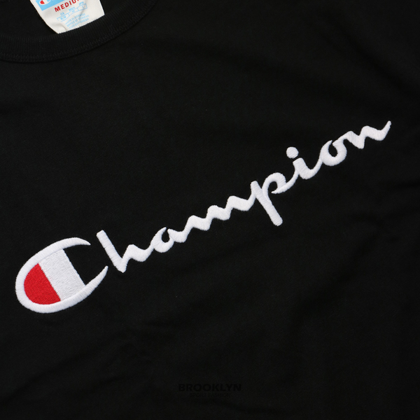 CHAMPION 短袖 黑 白 刺繡LOGO 短T 男女(布魯克林) T1919GBKC product thumbnail 3