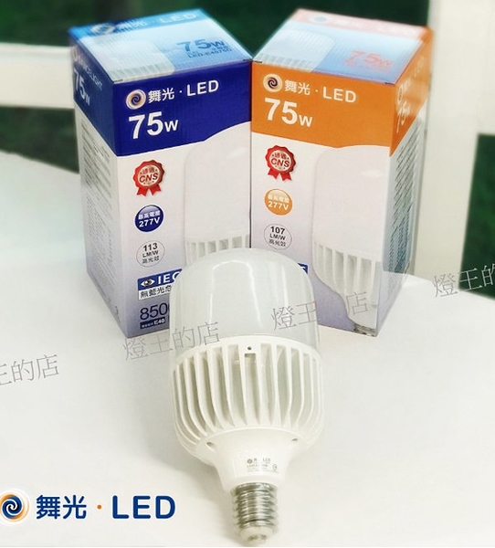 【燈王的店】保固兩年 舞光 LED 燈泡 E40燈頭 75W 無藍光危害 全電壓 白/暖白光LED-E4075