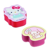 小禮堂 Hello Kitty 美樂蒂 造型清潔海綿2入組 (動作款) 4973307-474453