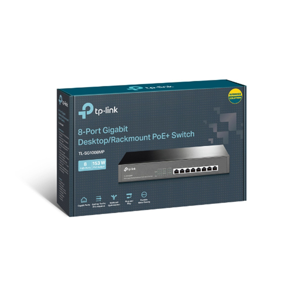 TP-LINK TL-SG1008MP 8埠 Gigabit RJ45 桌上型 機架式 PoE＋ 網路交換器