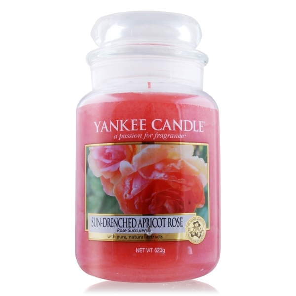 YANKEE CANDLE 香氛蠟燭-陽光下的杏色玫瑰 Sun-Drenched Apricot Rose(623g)
