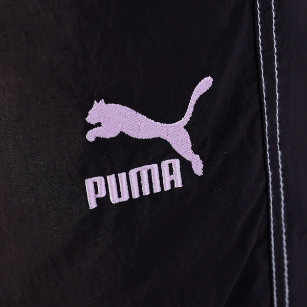 PUMA 長褲 流行系列 黑 粉刺繡LOGO 車線 長風褲 女 62686601 product thumbnail 4