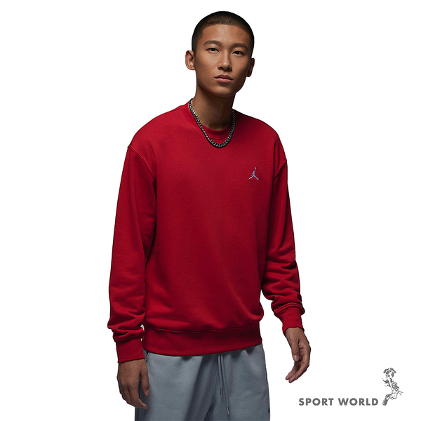 Nike 男裝 長袖上衣 Jordan 刺繡 紅【運動世界】FQ1865-687