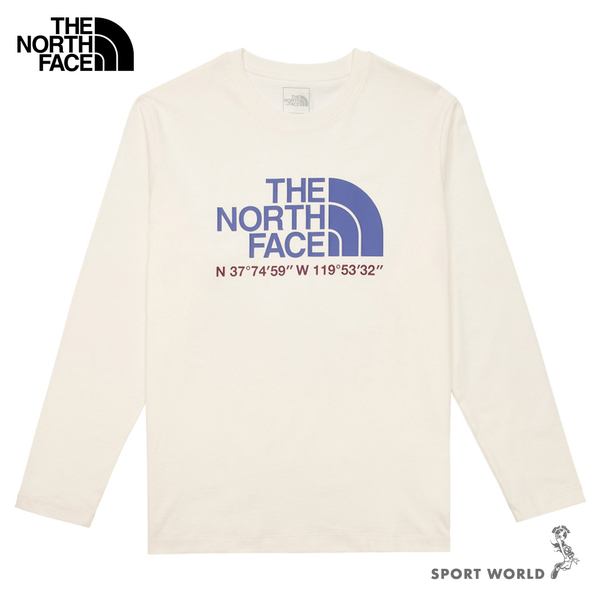 The North Face 北臉 男裝 長袖上衣 大Logo 米白【運動世界】NF0A86PXN3N