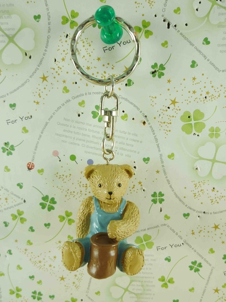 【震撼精品百貨】泰迪熊_Teddy Bear~鑰匙圈-坐姿-藍色