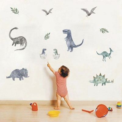 熱賣預購－可愛寶貝用品4 可愛恐龍貼紙壁飾 兒童房裝飾