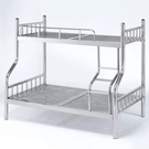 【森可家居】造型不鏽鋼雙層床 12SB598-2 上下舖 白鐵 鐵床