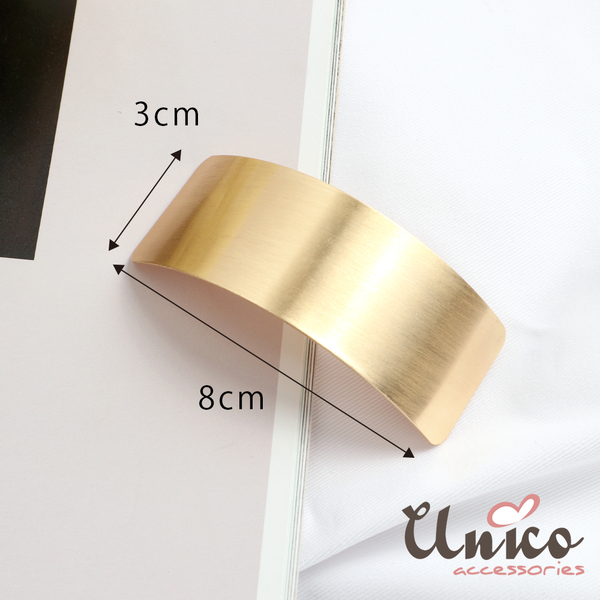 UNICO 韓國冷淡風金屬弧形百搭彈簧髮夾/髮飾-金色 product thumbnail 6