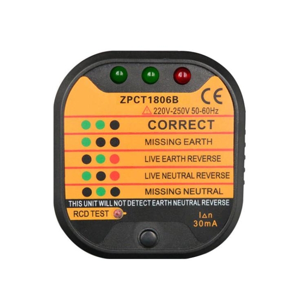 多功能插座測試儀線路檢測器極性檢測火線/零線/地線漏電開關測試