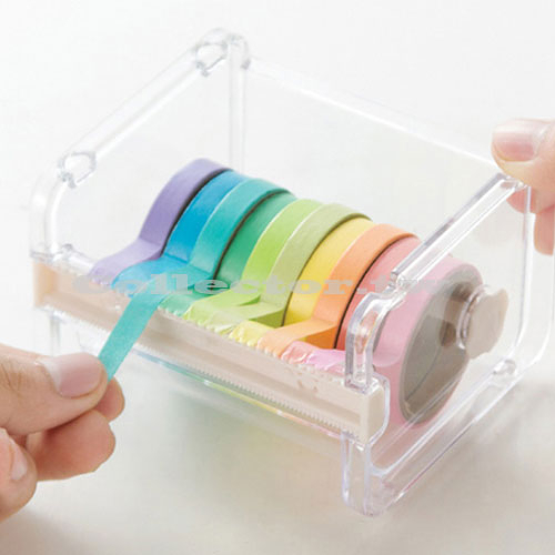 現貨－創意膠帶收納分裝切割器 膠帶收納盒 文具用品神器 (顏色隨機出貨)