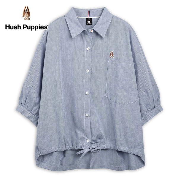 Hush Puppies 襯衫 女裝直條紋寬鬆剪裁後褶襯衫 product thumbnail 4