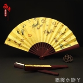 扇子折扇中國風古典漢服男式隨身摺疊扇復古手工藝特色禮品送老外 蘿莉新品