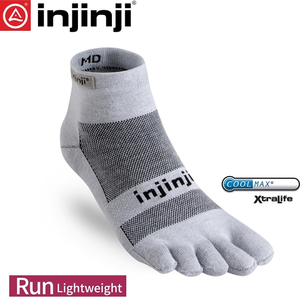 【 INJINJI 美國 RUN 輕量吸排五趾短襪《灰色》】1293/五指襪/專業排汗襪/登山健行襪/休閒襪