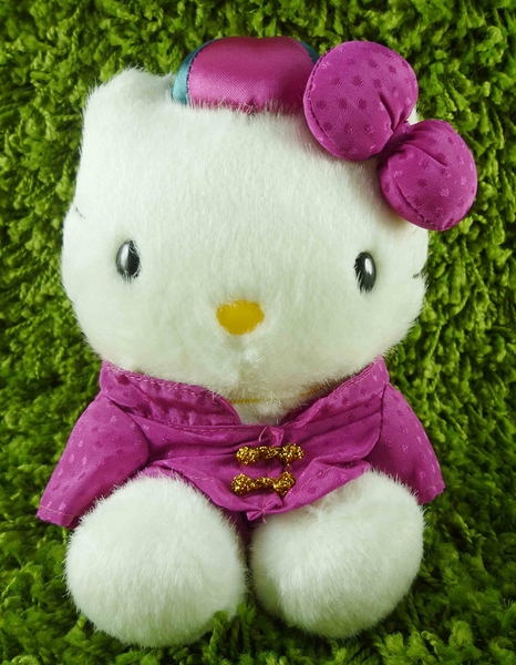 【震撼精品百貨】hello kitty 凱蒂貓~kitty絨毛娃娃-中國風-紫色