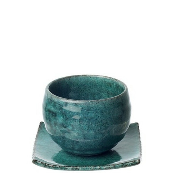 日本製美濃燒茶杯組 陶瓷 Rokuro土耳其藍 泡茶組 茶杯 茶盤 抹茶 烏龍茶 綠茶 點心盤 杯墊 手工 product thumbnail 2