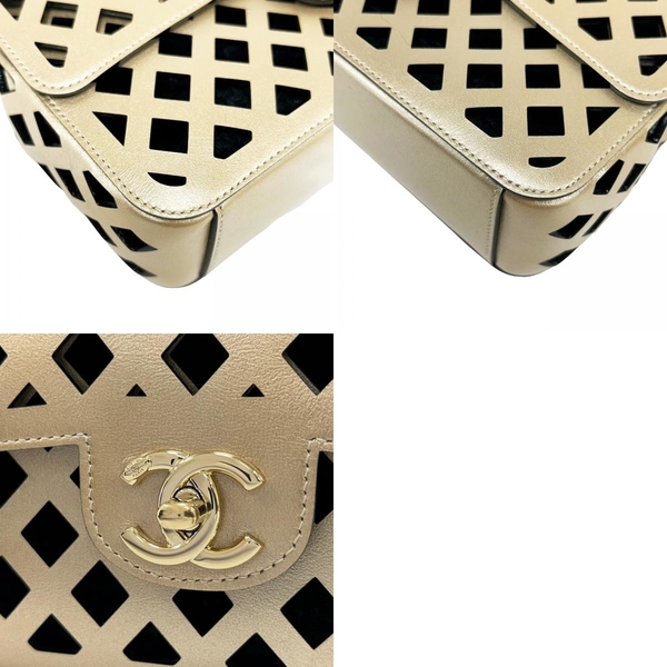 【二手名牌BRAND OFF】CHANEL 香奈兒 金色 牛皮 鏤空 COCO 肩背包 product thumbnail 10