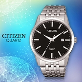 CITIZEN 手錶專賣店 BI5000-87E 石英指針男錶 不鏽鋼錶帶 黑色錶面 日常生活防水 強化玻璃鏡面
