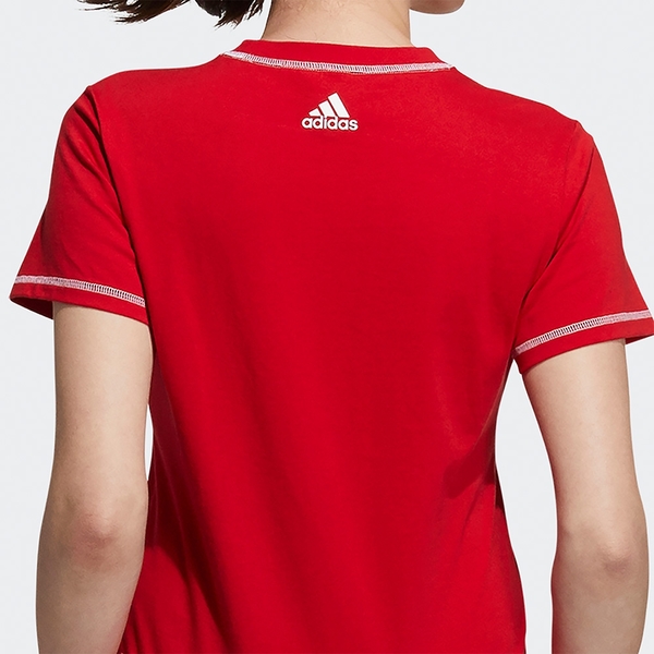 Adidas CNY 女裝 短袖 T恤 兩側開衩 純棉 農曆新年 孔雀 劉亦菲 紅【運動世界】GP0706 product thumbnail 4