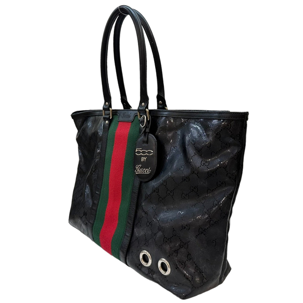 【限定黃小姐購買】GUCCI 古馳 黑色 PVC塗層帆布 Fiat 500 by Gucci 托特包 269380 product thumbnail 3