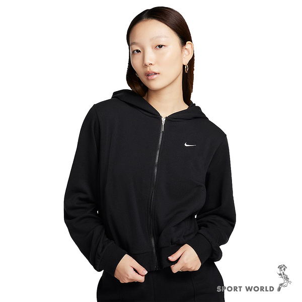 【下殺】nike 外套 女裝 連帽 刺繡 寬鬆 黑【運動世界】fn2420-010