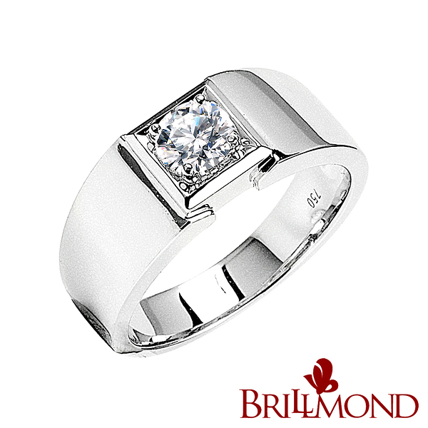 【BRILLMOND JEWELRY】GIA 50分 D/VS2 3EX NONE 男戒 傳奇(高規格GIA 50分無螢光主石)