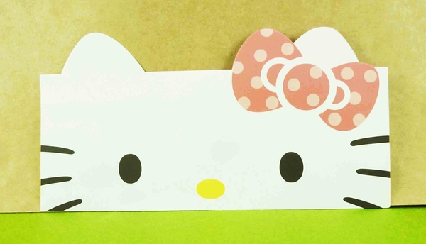 【震撼精品百貨】Hello Kitty 凱蒂貓~頭型卡片-圓圈紅