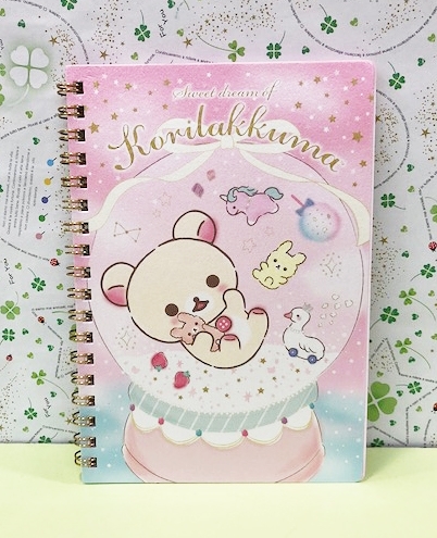 【震撼精品百貨】Rilakkuma San-X 拉拉熊懶懶熊~線圈筆記本~粉水晶球#67981