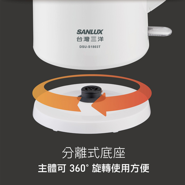 SANLUX 台灣三洋304內膽雙層防燙快煮壺1.8L DSU-S1803T product thumbnail 4