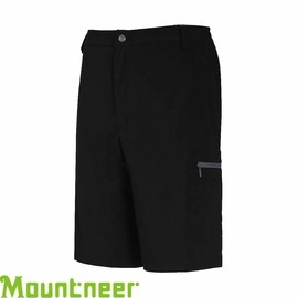 【Mountneer 山林 男 彈性抗UV短褲 黑】21S71/休閒短褲/排汗短褲/登山/戶外