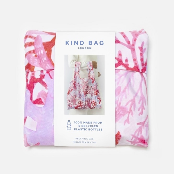 英國Kind Bag-環保收納購物袋-中-粉紅珊瑚 product thumbnail 4
