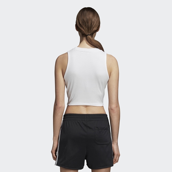 Adidas Crop Top 女裝 背心 短版 慢跑 訓練 三葉草 白【運動世界】DH3163 product thumbnail 5