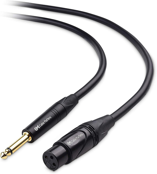 [2美國直購] 電纜線 Cable Matters XLR to 1/4 TS Microphone Cable， Unbalanced Female XLR B07SNGBD2F