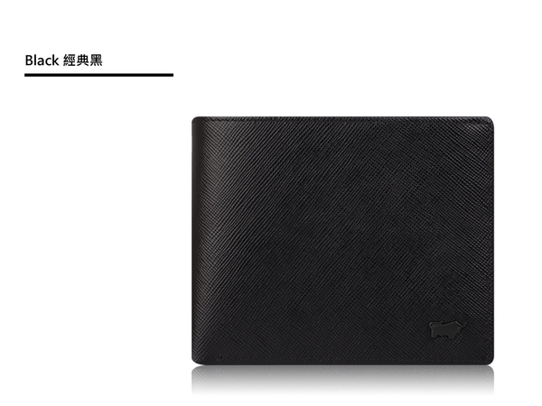 【全新正品】BRAUN BUFFEL 真皮超薄12卡短夾 黑/藍【寧寧小舖/台中30年皮件老店】BF347-314-1 product thumbnail 3