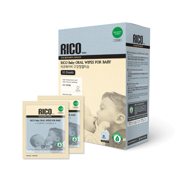韓國 RICO baby 嬰兒潔牙溼紙巾(30片)