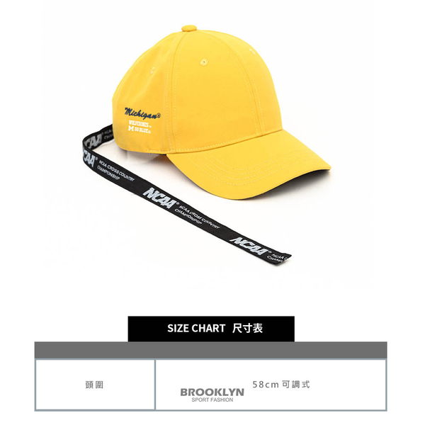 NCAA 老帽 密西根大學 長尾款 黃色 可調式 棒球帽 (布魯克林) 7225586162 product thumbnail 5