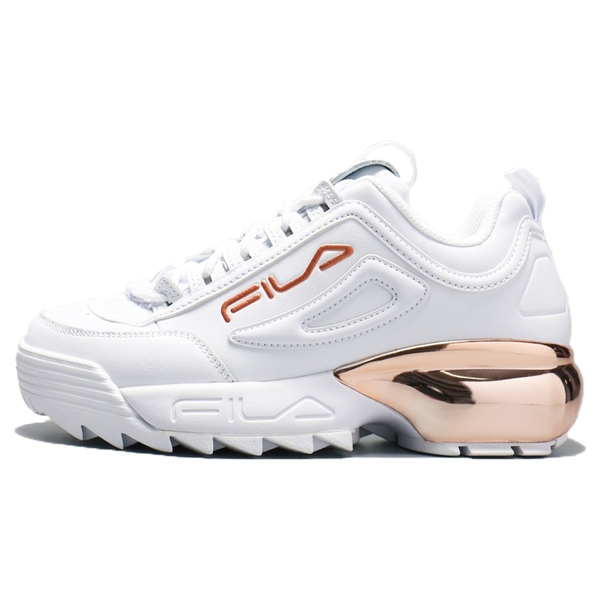 FILA Disruptor 2A 女鞋 老爹鞋 鋸齒鞋 休閒 厚底 皮革 白 玫瑰金【運動世界】4-C113V-155 product thumbnail 3