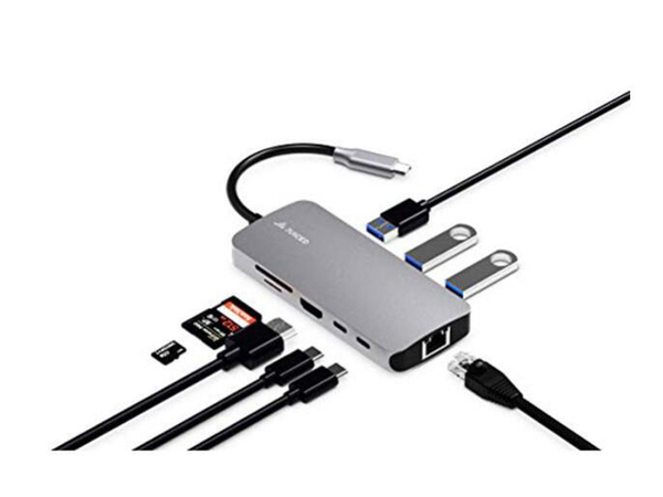 [2美國直購] 適配器 Juiced Systems BizHUB Pro， USB-C Multiport Gigabit HDMI Adapter， Space Grey