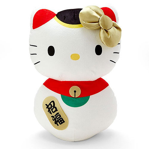 【震撼精品百貨】Hello Kitty 凱蒂貓~HELLO KITTY裝扮招福貓絨毛娃娃M