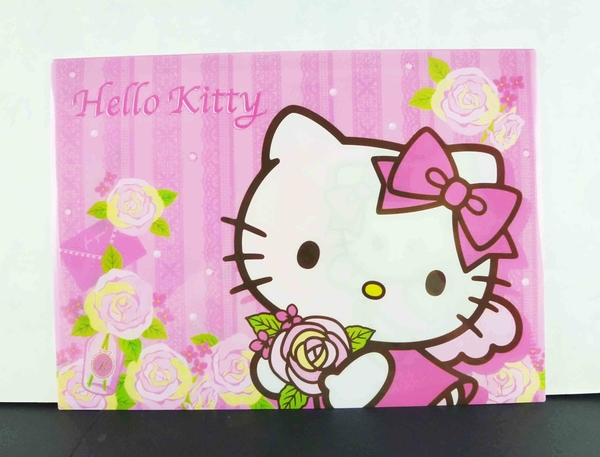 【震撼精品百貨】Hello Kitty 凱蒂貓~文件袋附扣-粉玫瑰