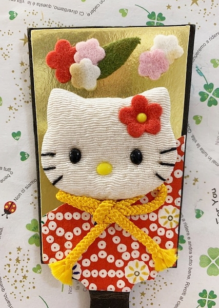 【震撼精品百貨】Hello Kitty 凱蒂貓~三麗鷗 KITTY新年吊飾/掛飾(展示品)-扇子#95389