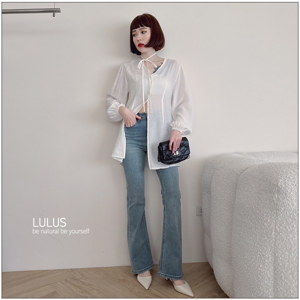 LULUS/人間芭比鬚邊小喇叭牛仔長褲S-XL２色【A04230272】 product thumbnail 3