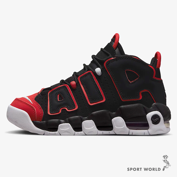 Nike Air More Uptempo GS 大童 女鞋 休閒鞋 大AIR 氣墊 黑紅【運動世界】FB1344-001 product thumbnail 2