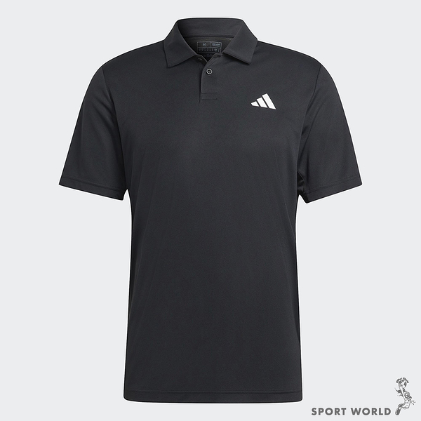 Adidas 男短袖上衣 POLO衫 排汗 網布拼接 黑【運動世界】HS3278