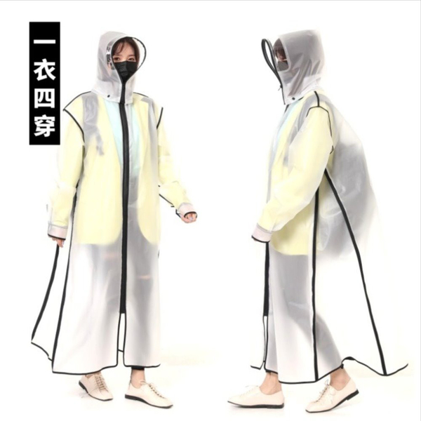 [UF72]UF-UP3(粉色)女XL/熱壓合防水雙側擴大拉鍊式加大加長背包雨衣 product thumbnail 3