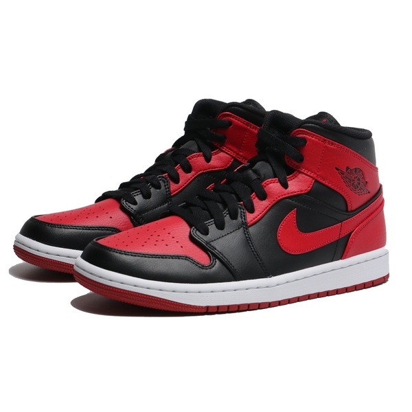 NIKE 籃球鞋AIR JORDAN 1 AJ1 MID 黑紅高 