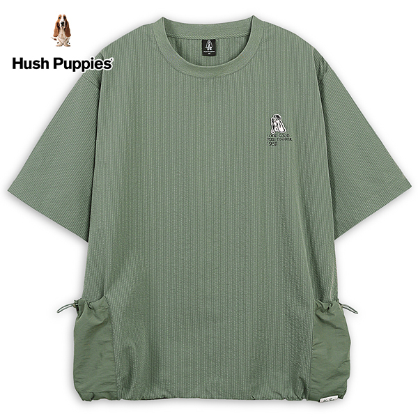 Hush Puppies 上衣 男裝素色兩側縮口戴漁夫帽狗寬版上衣