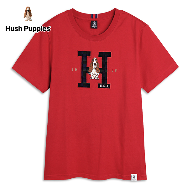 Hush Puppies T恤 男裝經典H格紋刺繡狗短袖T恤 product thumbnail 3