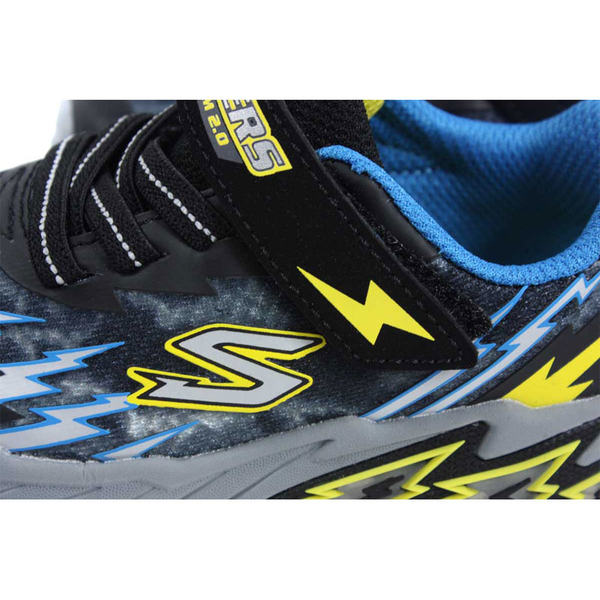 SKECHERS S Lights 運動鞋 電燈鞋 魔鬼氈 小童 童鞋 黑色/閃電 400150NBKBL no459 product thumbnail 3