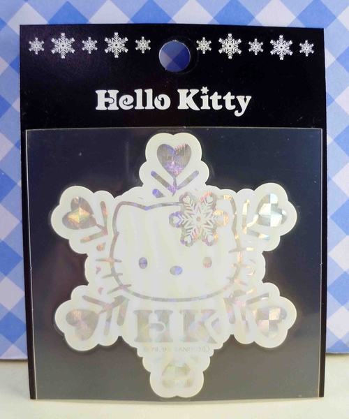 【震撼精品百貨】Hello Kitty 凱蒂貓~KITTY貼紙-閃光貼紙-白雪花(小)