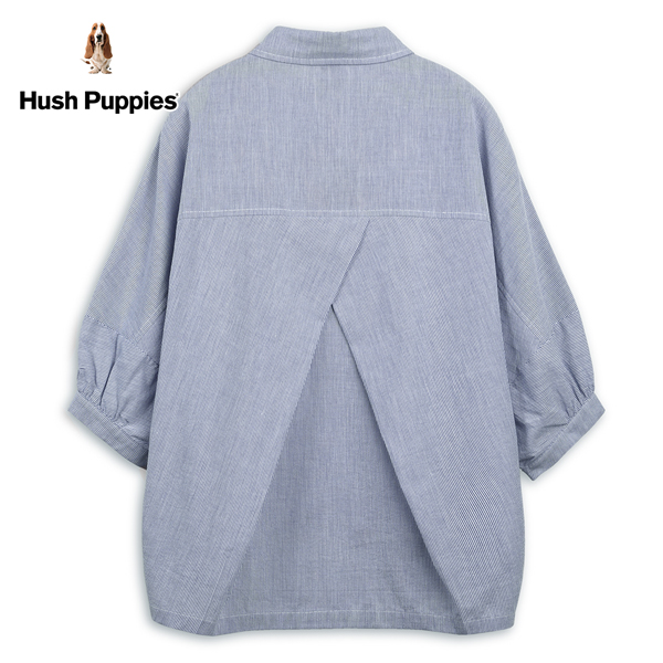 Hush Puppies 襯衫 女裝直條紋寬鬆剪裁後褶襯衫 product thumbnail 5
